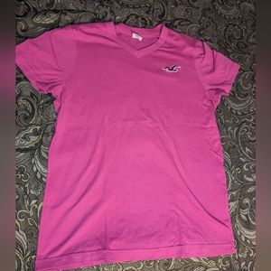 Hollister Vneck T-shirt Small Logo 🩷